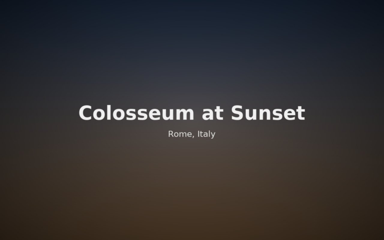 Colosseum at sunset with arches glowing